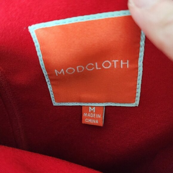 Modcloth Scalloped Edge Off The Shoulder Fit & Flare Dress M - Picture 3 of 7